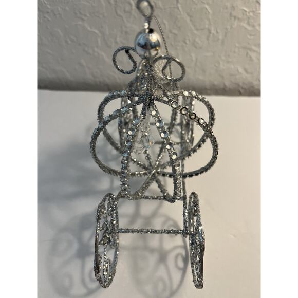 Holiday Time Cinderella Carriage Silver Bling Christmas Ornament - Picture 4 of 4